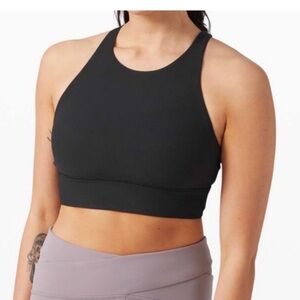 Lululemon Energy Bra High Neck Long Line Medium Support B-D Cup Black Size 2
